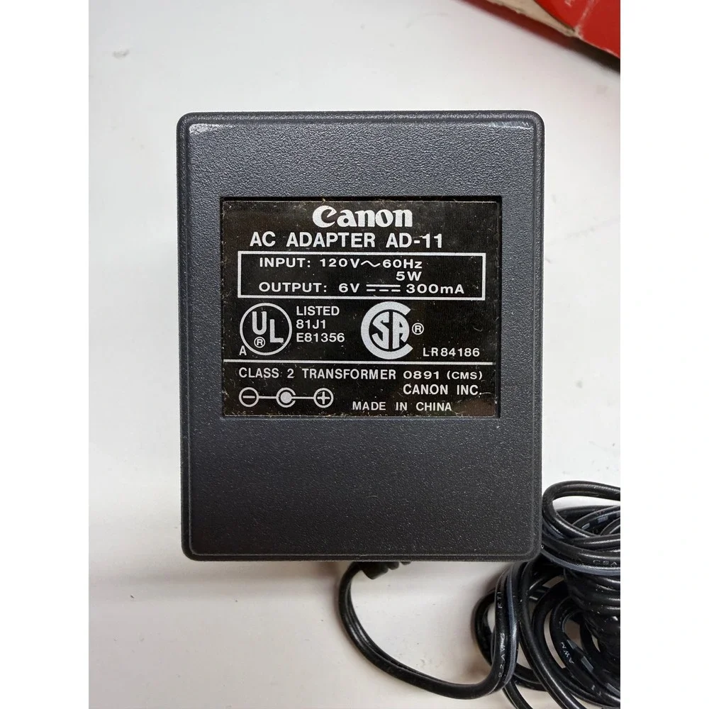 Canon AC Adapter AD-11 Power Supply for P20-DX Calculator 6V 300mA Black